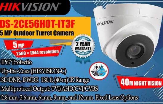 DS-2CE56H0T-IT3F - Hikvision 5MP Outdoor Turret Camera Camera.lk Srilanka