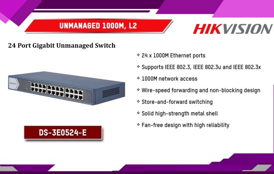 DS-3E0524-E Unmanaged 1000M, L2 Hikvision Camera.lk Colombo Sri Lanka