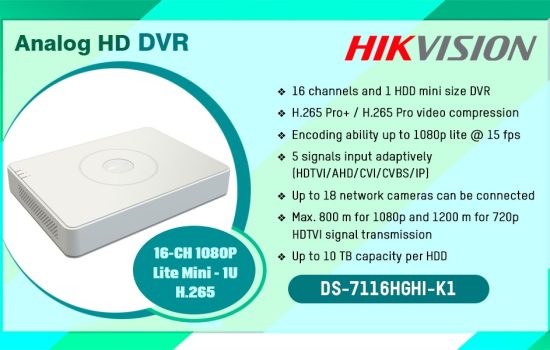 DS-7116HGHI-K1 ANALOG HD DVR Hikvision Camera.lk Colombo Sri Lanka