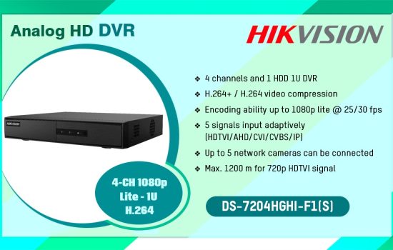 DS-7204HGHI-F1(S) ANALOG HD DVR Hikvision Camera.lk Colombo Sri Lanka