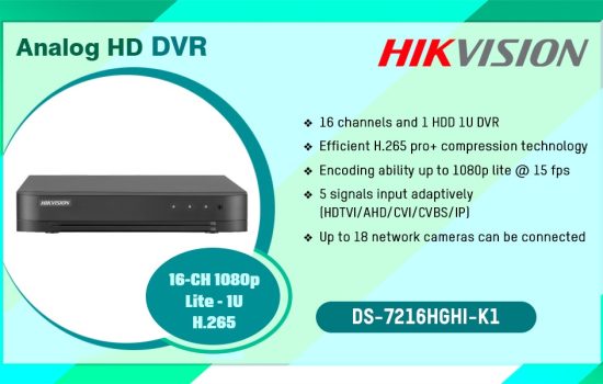 DS-7216HGHI-K1 ANALOG HD DVR Hikvision Camera.lk Colombo Sri Lanka