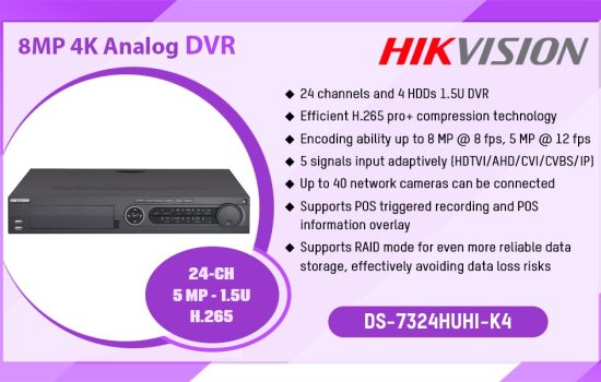 DS-7324HUHI-K4 8MP 4K ANALOG DVR Hikvision Camera.lk Colombo Sri Lanka
