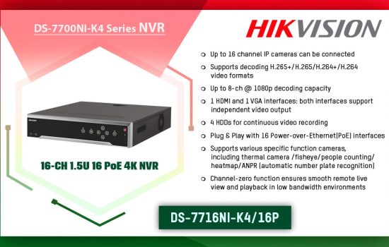DS-7716NI-K4/16P DS-7700NI-K4 SERIES (4K & H.265+) Hikvision Camera.lk Colombo Sri Lanka