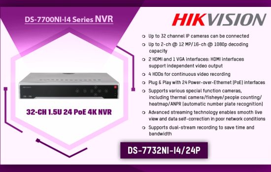 DS-7732NI-I4/24P DS-7700NI-I4 SERIES (4K & H.265+) Hikvision Camera.lk Colombo Sri Lanka