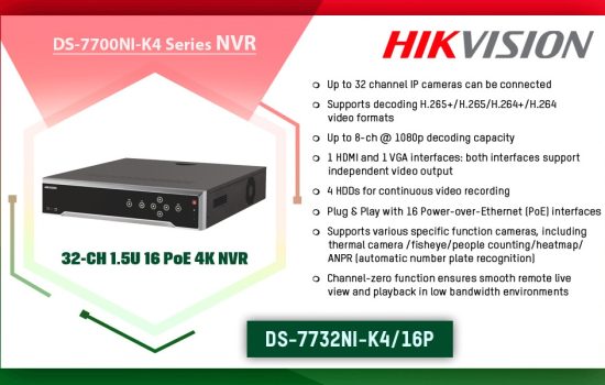 DS-7732NI-K4/16P DS-7700NI-K4 SERIES (4K & H.265+) Hikvision Camera.lk Colombo Sri Lanka