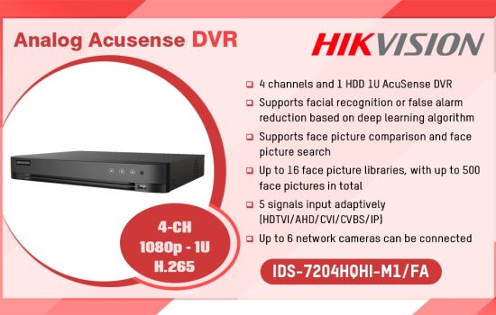 IDS-7204HQHI-M1/FA ANALOG ACUSENSE DVR Hikvision Camera.lk Colombo Sri Lanka