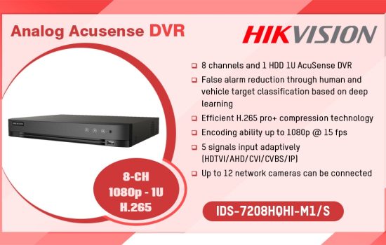 IDS-7208HQHI-M1/S ANALOG ACUSENSE DVR Hikvision Camera.lk Colombo Sri Lanka