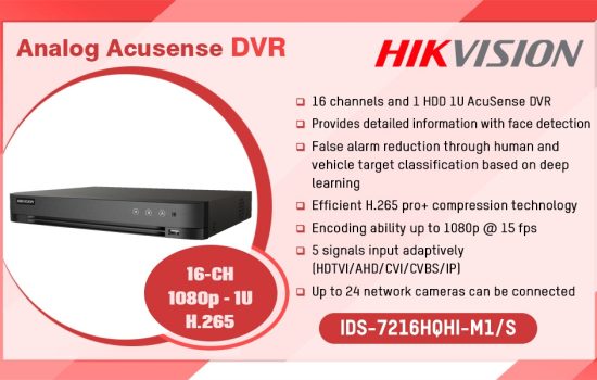 IDS-7216HQHI-M1/S ANALOG ACUSENSE DVR Hikvision Camera.lk Colombo Sri Lanka