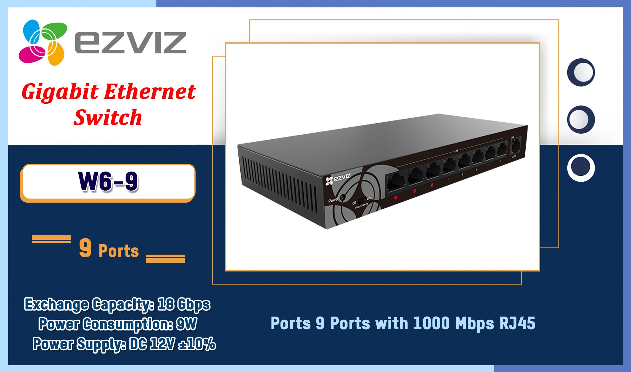 W6-9 9-Port Gigabit Ethernet Switch Ezviz Camera.lk Colombo Sri Lanka