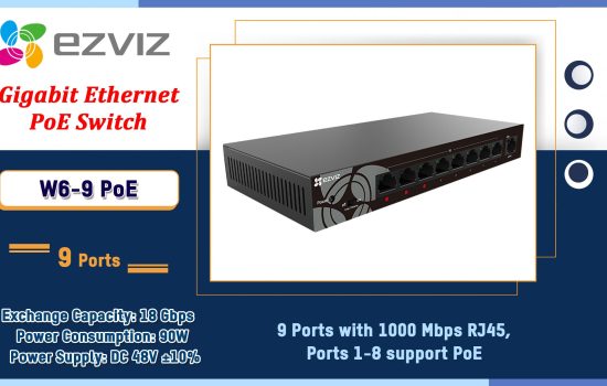 W6-9-PoE 9-Port Gigabit Ethernet PoE Switch Ezviz Camera.lk Colombo Sri Lanka