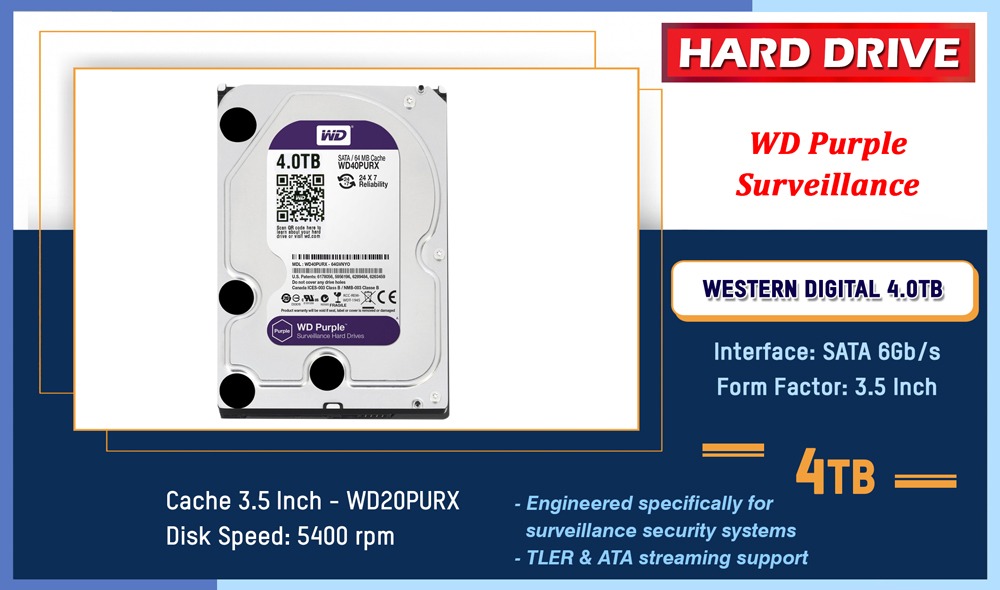 WESTERN DIGITAL 4TB Purple Surveilance Camera.lk Colombo Sri Lanka