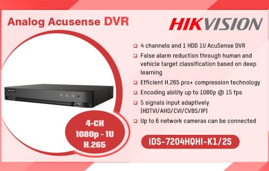 iDS-7204HQHI-K1/2S ANALOG ACUSENSE DVR Hikvision Camera.lk Colombo Sri Lanka