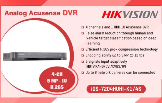 iDS-7204HUHI-K1/4S ANALOG ACUSENSE DVR Hikvision Camera.lk Colombo Sri Lanka