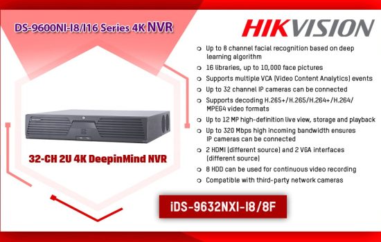 iDS-9632NXI-I8/8F DS-9600NI-I8/I16 SERIES 4K NVR (H.265+) Hikvision Camera.lk Colombo Sri Lanka