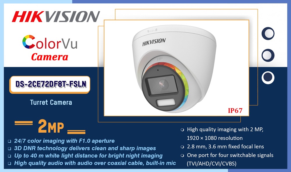 DS-2CE72DF8T-FSLN Hikvision 2MP COLORVU CAMERA Camera.lk Colombo Sri Lanka
