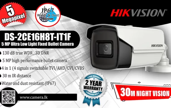DS-2CE16H8T-IT3F - Hikvision 5MP Ultra Low Light Fixed Bullet Camera Camera.lk Colombo Srilanka