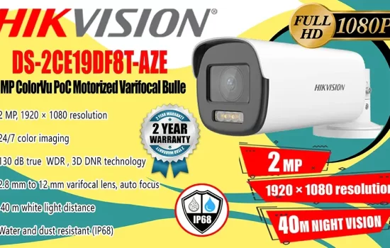 DS-2CE19DF8T-AZE - Hikvision 2MP ColorVu PoC Motorized Varifocal Bullet Camera Camera.lk Colombo Srilanka