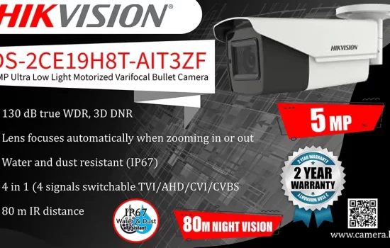 DS-2CE19H8T-AIT3ZF - Hikvision 5MP Ultra Low Light Motorized Varifocal Bullet Camera Camera.lk Colombo Srilanka