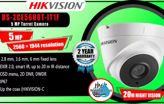 DS-2CE56H0T-IT1F - Hikvision 5MP Turret Camera Camera.lk Colombo Srilanka
