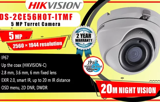 DS-2CE56H0T-ITMF - Hikvision 5MP Turret Camera Camera.lk Colombo Srilanka