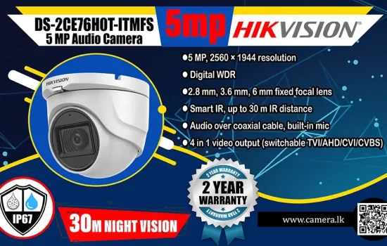 DS-2CE76H0T-ITMFS - Hikvision 5MP Audio Camera Camera.lk Colombo Srilanka