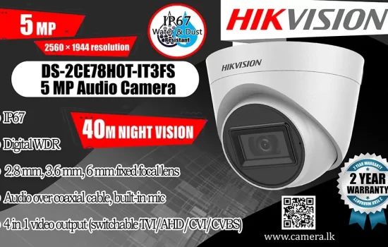 DS-2CE78H0T-IT3FS - Hikvision 5MP Audio Camera Camera.lk Colombo Srilanka