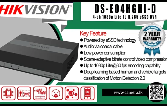 DS-E04HGHI-D - Hikvision 4-ch 1080p Lite 1U H.265 eSSD DVR Camera.lk Colombo Srilanka