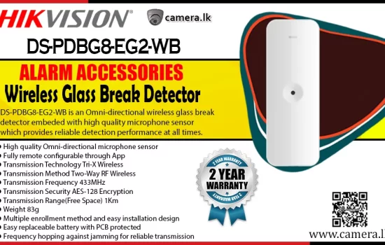 DS-PDBG8-EG2-WB - Hikvision Wireless Glass Break Detector Alarm Accessories Camera.lk Colombo Srilanka