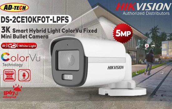 DS-2CE10KF0T-LPFS - Hikvision 5MP 3K Smart Hybrid Light ColorVu Fixed Mini Bullet Camera Camera.lk Srilanka