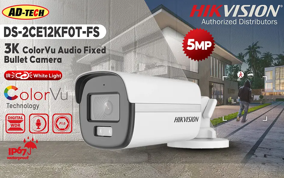 DS-2CE12KF0T-FS - Hikvision 5MP 3K ColorVu Audio Fixed Bullet Camera Camera.lk Srilanka