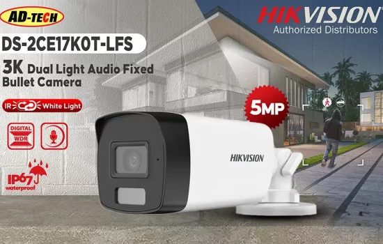 DS-2CE17K0T-LFS - Hikvision 5MP 3K Dual Light Audio Fixed Bullet Camera Srilanka