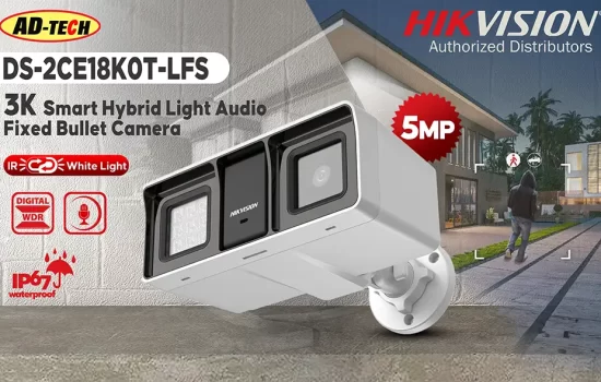 DS-2CE18K0T-LFS - Hikvision 5MP 3K Smart Hybrid Light Audio Fixed Bullet Camera Camera.lk Srilanka