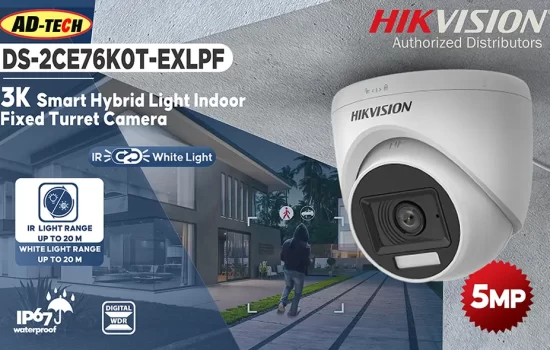 DS-2CE76K0T-EXLPF - Hikvision 5MP 3K Smart Hybrid Light Indoor Fixed Turret Camera Camera.lk Srilanka