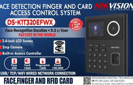 DS-K1T320EFWX Hikvision Face Detection Finger and Card Access Control System Camera.lk Srilanka