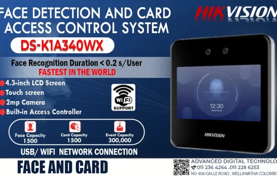 DS-K1A340WX Hikvision Face Detection and Card Access Control System Camera.lk Srilanka