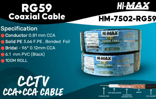 HM-7502-RG59 Hi-MAX RG59 Coaxial Cable Camera.lk Srilanka